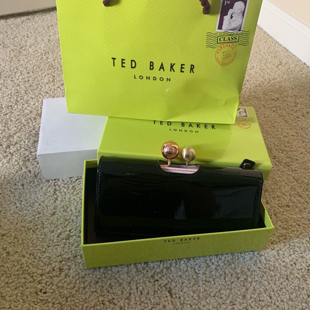Ted Baker black patent leather wallet
